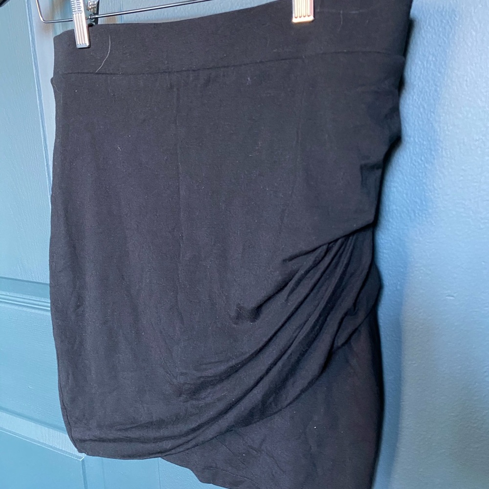 Express Ruched Black Mini Skirt